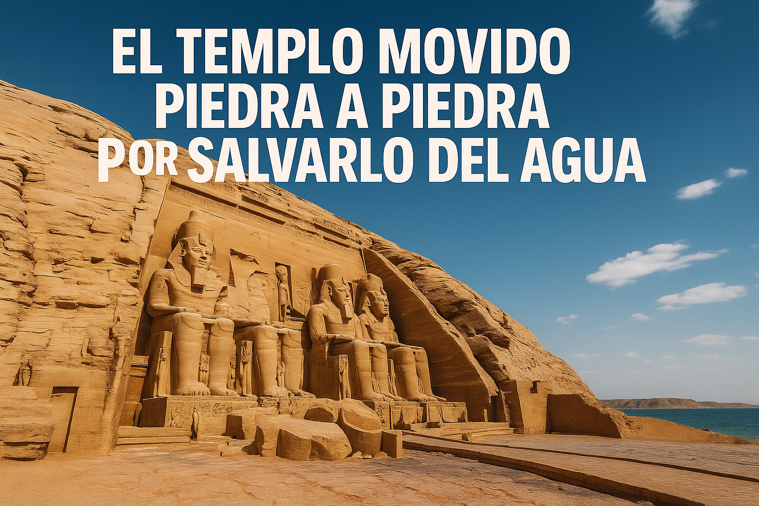Imagen generada con IA para el artículo El templo movido piedra a piedra por salvarlo del agua