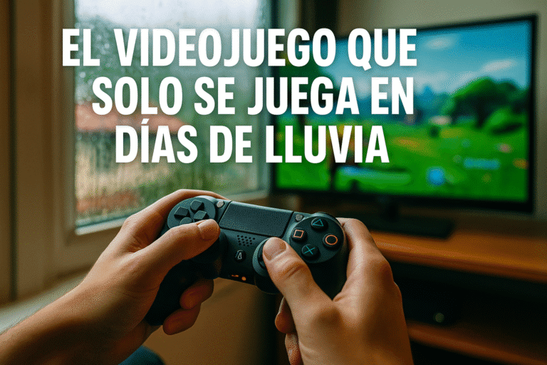 Imagen generada con IA para el artículo El videojuego que solo se juega en días de lluvia
