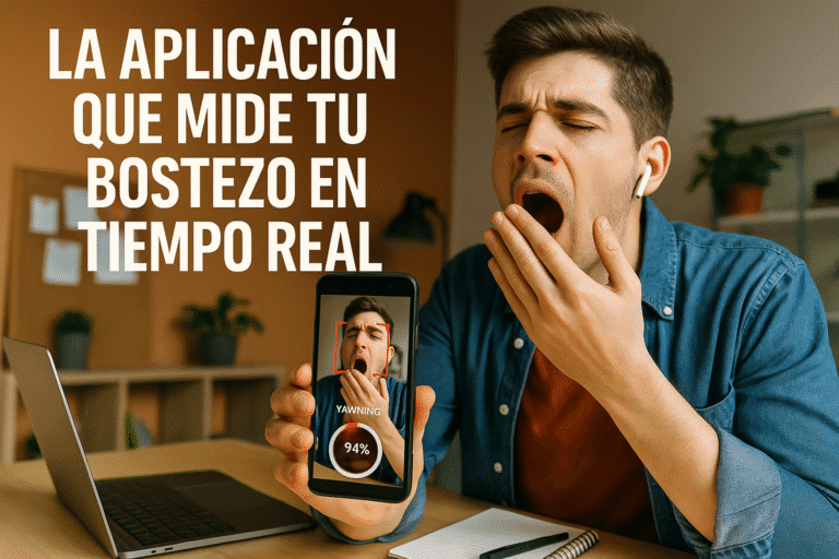 Imagen generada con IA para el artículo La aplicación que mide tu bostezo en tiempo real