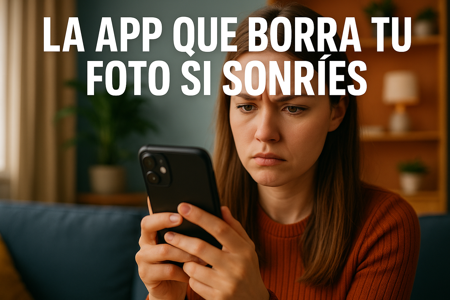 Imagen generada con IA para el artículo La app que borra tu foto si sonríes