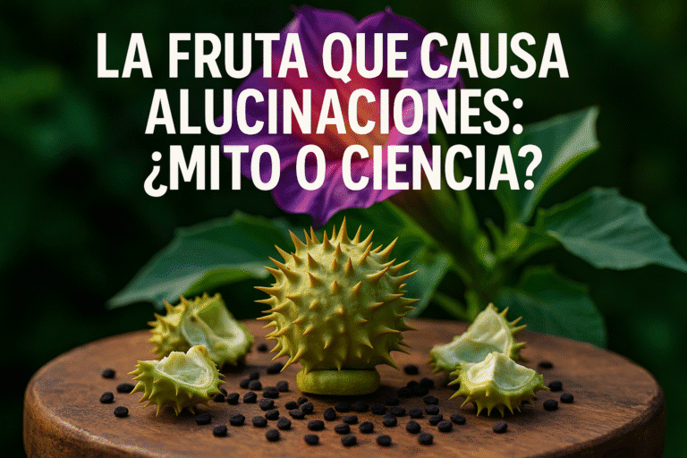Imagen generada con IA para el artículo La fruta que causa alucinaciones: ¿mito o ciencia?