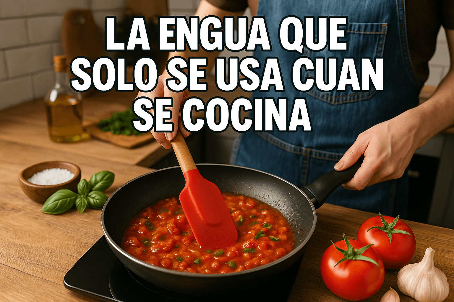 Imagen generada con IA para el artículo La lengua que solo se usa cuando se cocina
