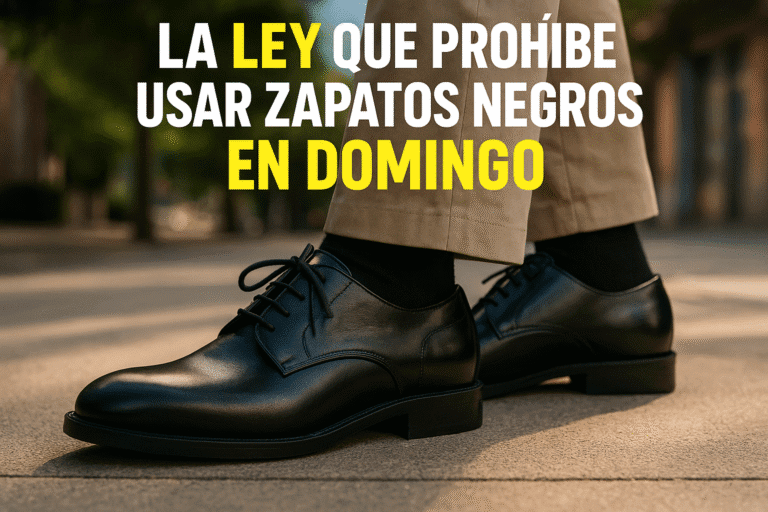 Imagen generada con IA para el artículo La ley que prohíbe usar zapatos negros en domingo