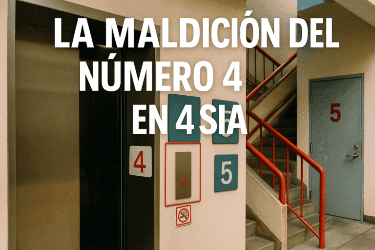 Imagen generada con IA para el artículo La maldición del número 4 en Asia
