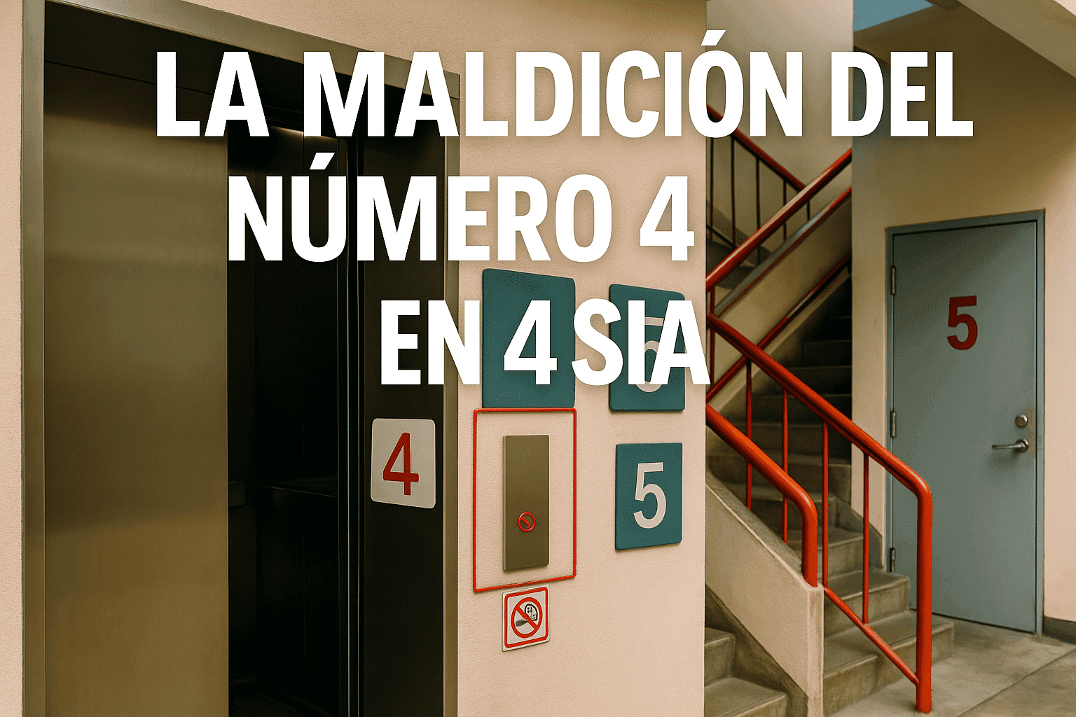 Imagen generada con IA para el artículo La maldición del número 4 en Asia