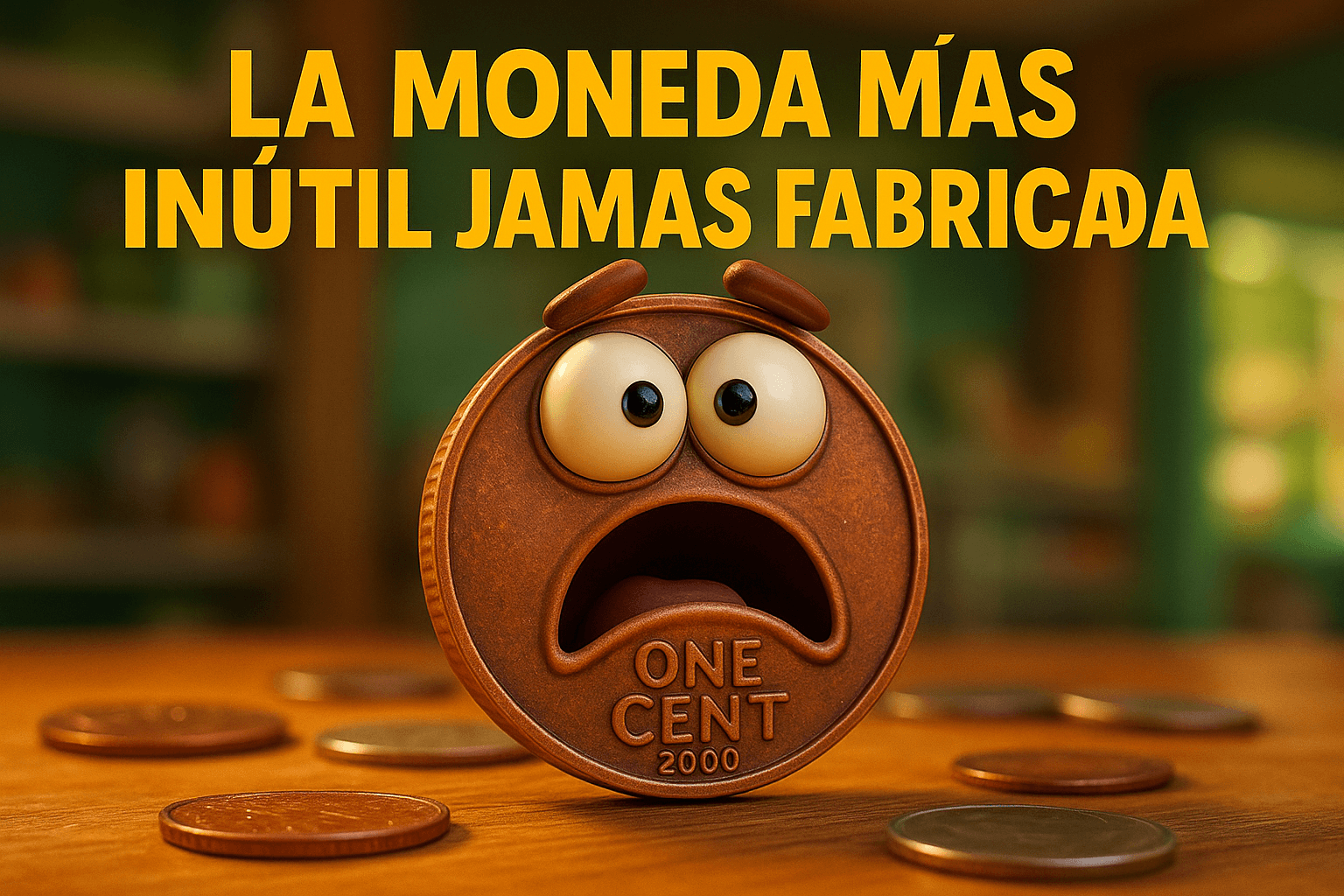 Imagen generada con IA para el artículo La moneda más inútil jamás fabricada