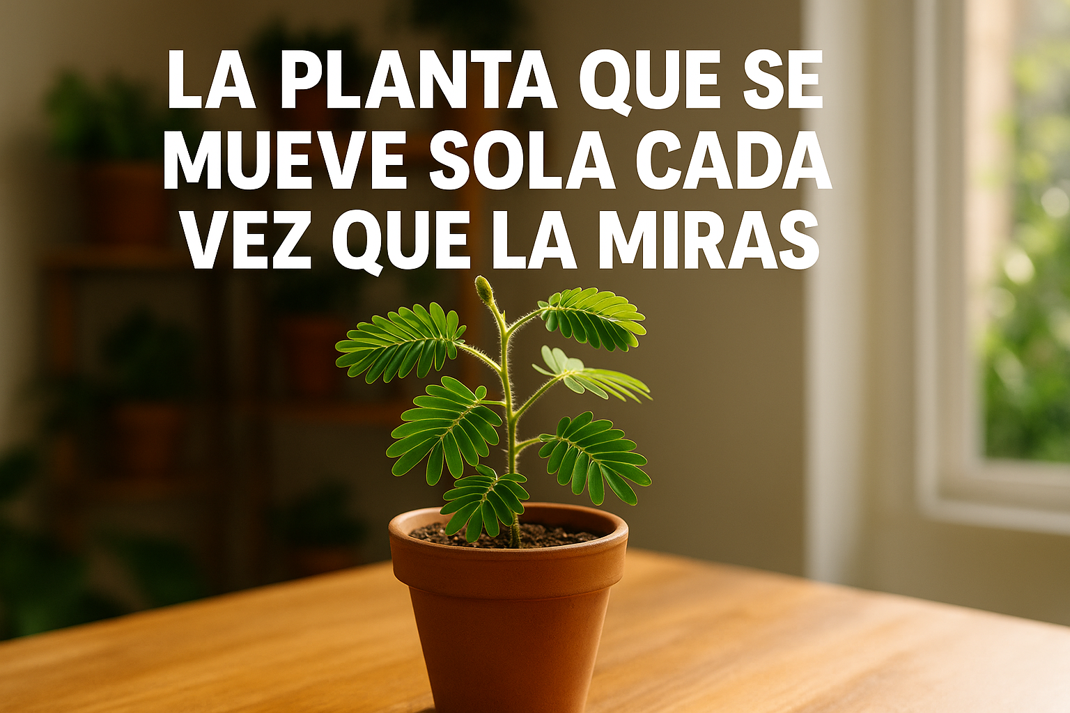 Imagen generada con IA para el artículo La planta que se mueve sola cada vez que la miras