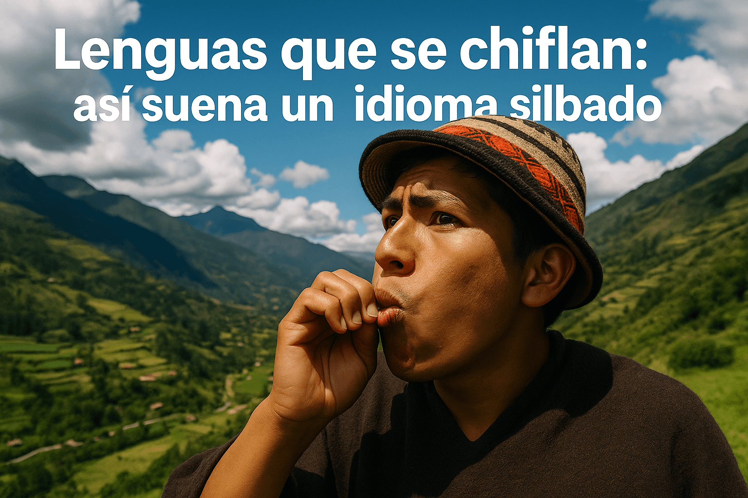 Imagen generada con IA para el artículo Lenguas que se chiflan: así suena un idioma silbado