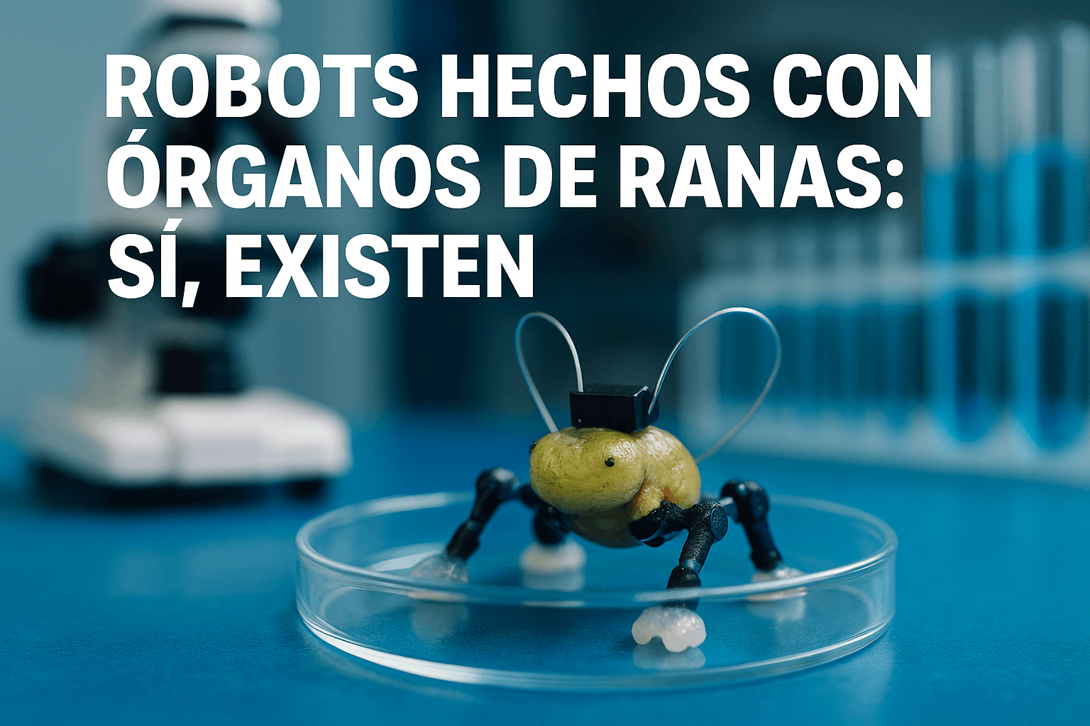 Imagen generada con IA para el artículo Robots hechos con órganos de ranas: sí, existen