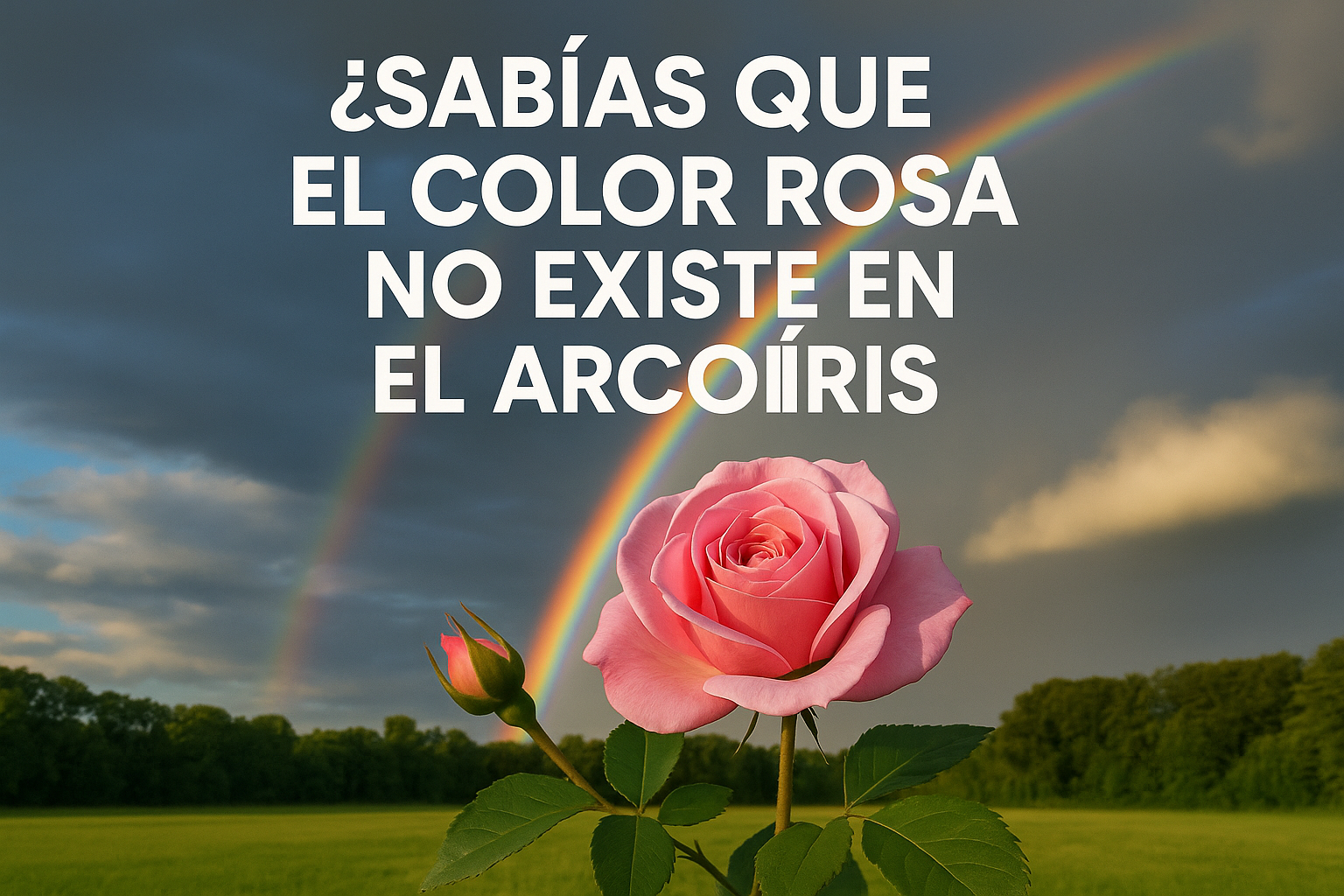Imagen generada con IA para el artículo Sabías que el color rosa no existe en el arcoíris