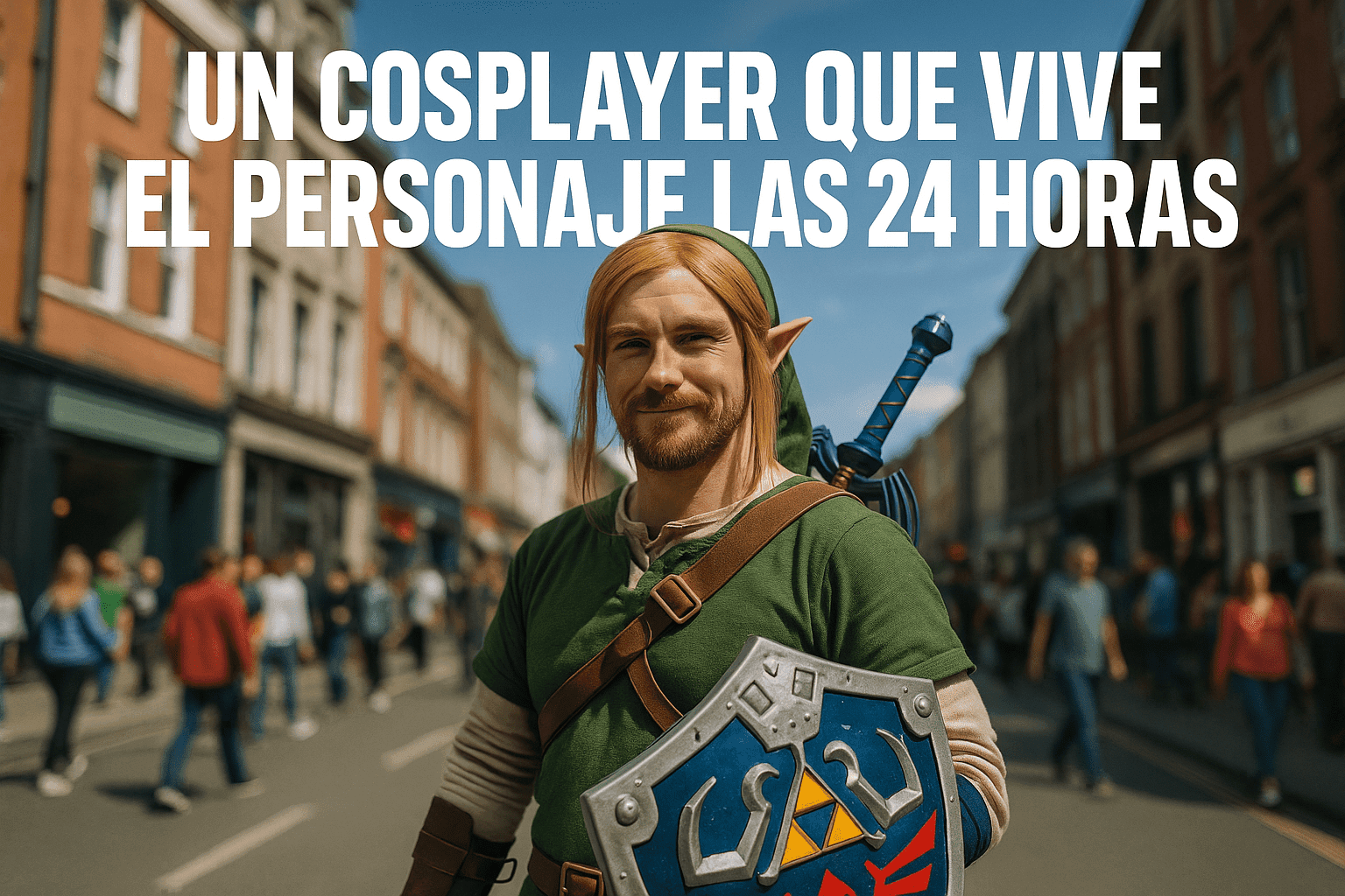Imagen generada con IA para el artículo Un cosplayer que vive el personaje las 24 horas