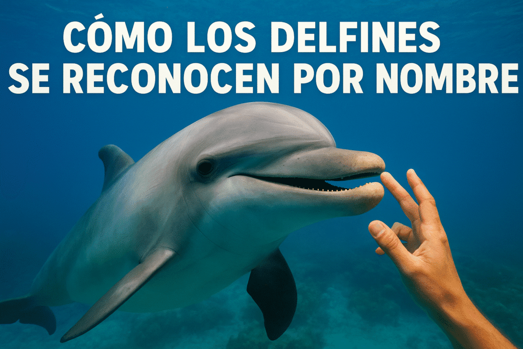 Imagen generada con IA para el artículo Cómo los delfines se reconocen por nombre