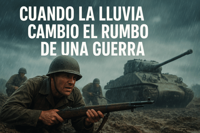 Imagen generada con IA para el artículo Cuando la lluvia cambió el rumbo de una guerra