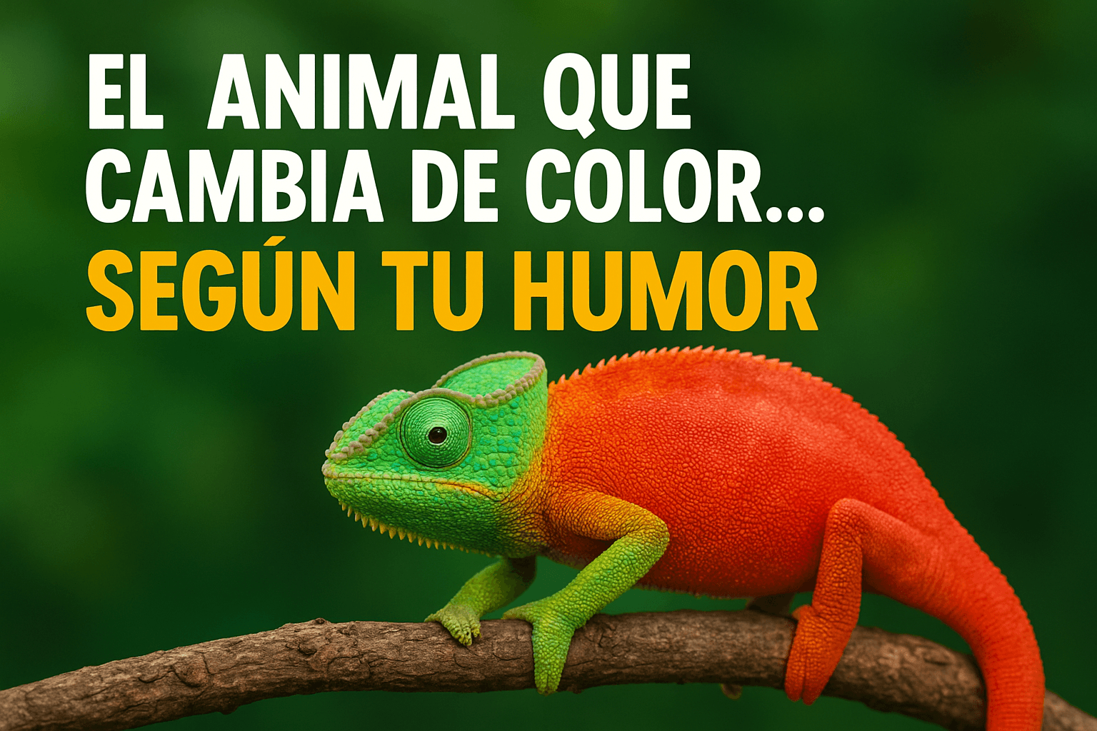 Imagen generada con IA para el artículo El animal que cambia de color... según tu humor