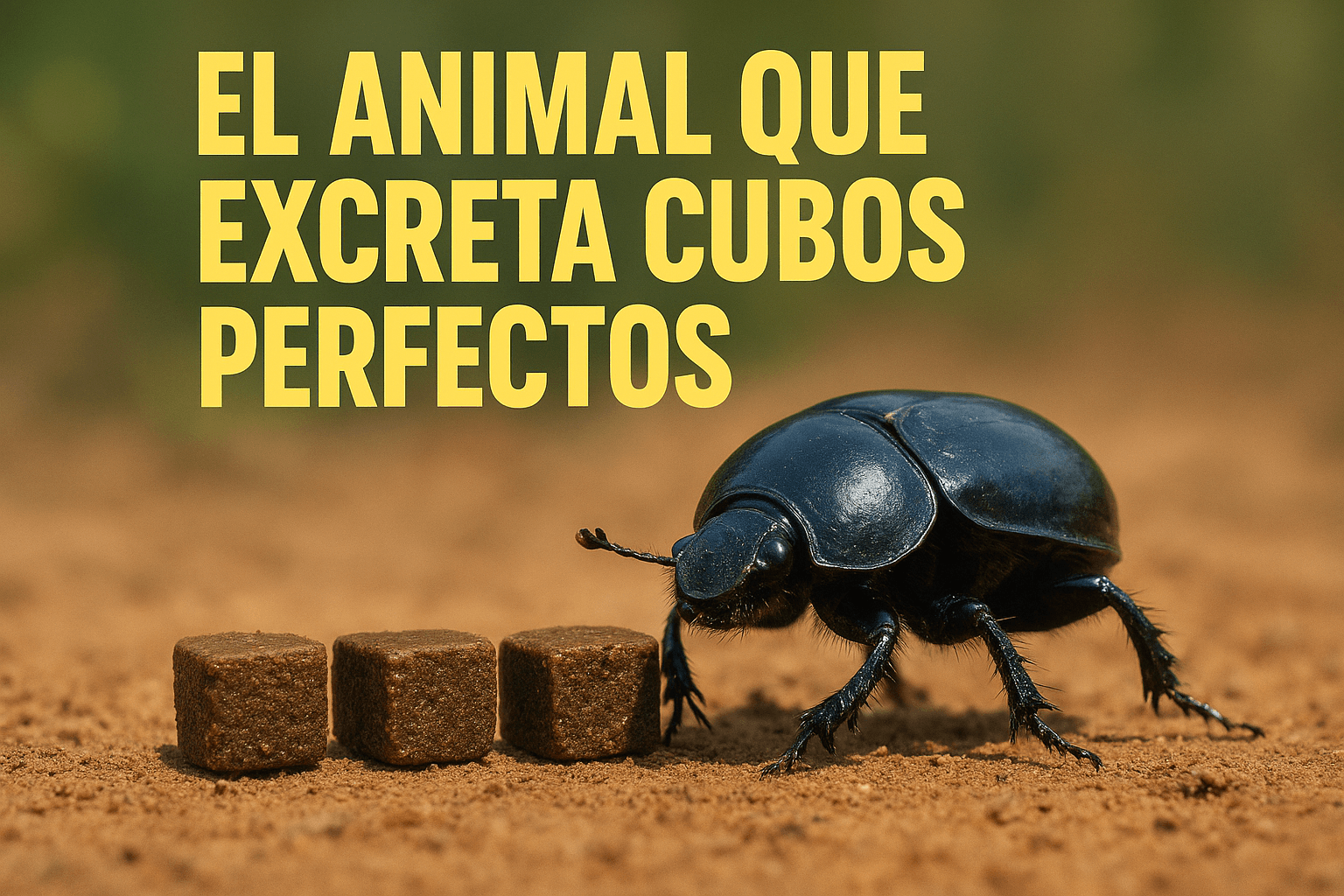 Imagen generada con IA para el artículo El animal que excreta cubos perfectos