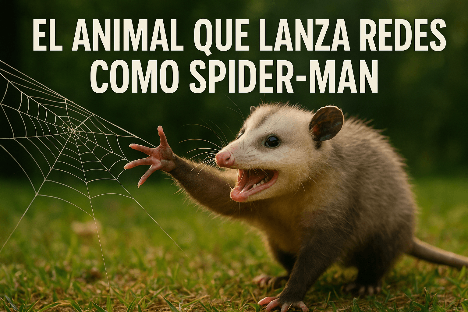 Imagen generada con IA para el artículo El animal que lanza redes como Spider-Man