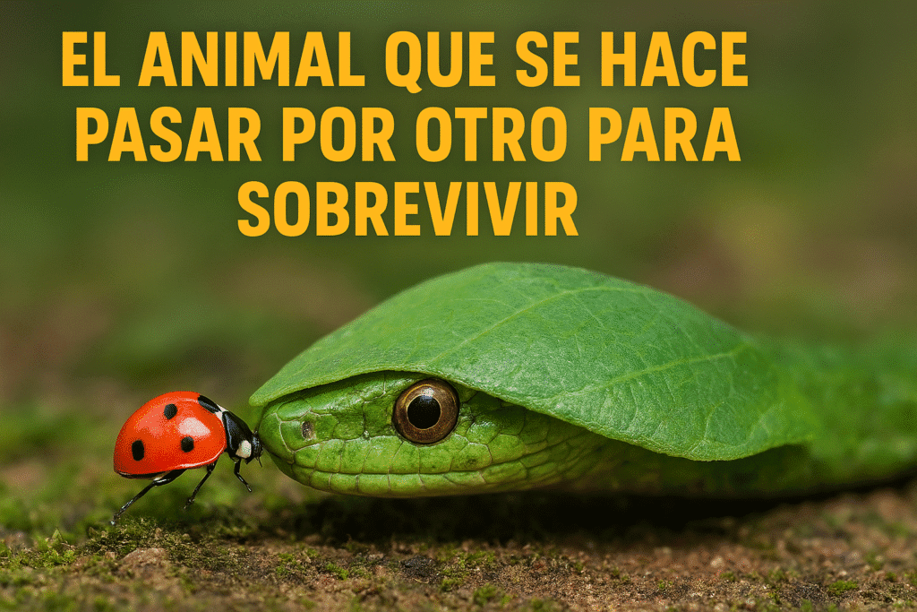 Imagen generada con IA para el artículo El animal que se hace pasar por otro para sobrevivir