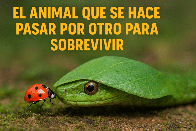 Imagen generada con IA para el artículo El animal que se hace pasar por otro para sobrevivir