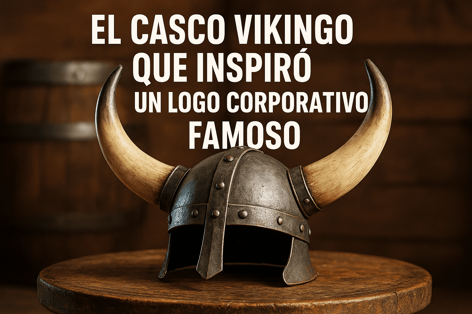 Imagen generada con IA para el artículo El casco vikingo que inspiró un logo corporativo famoso