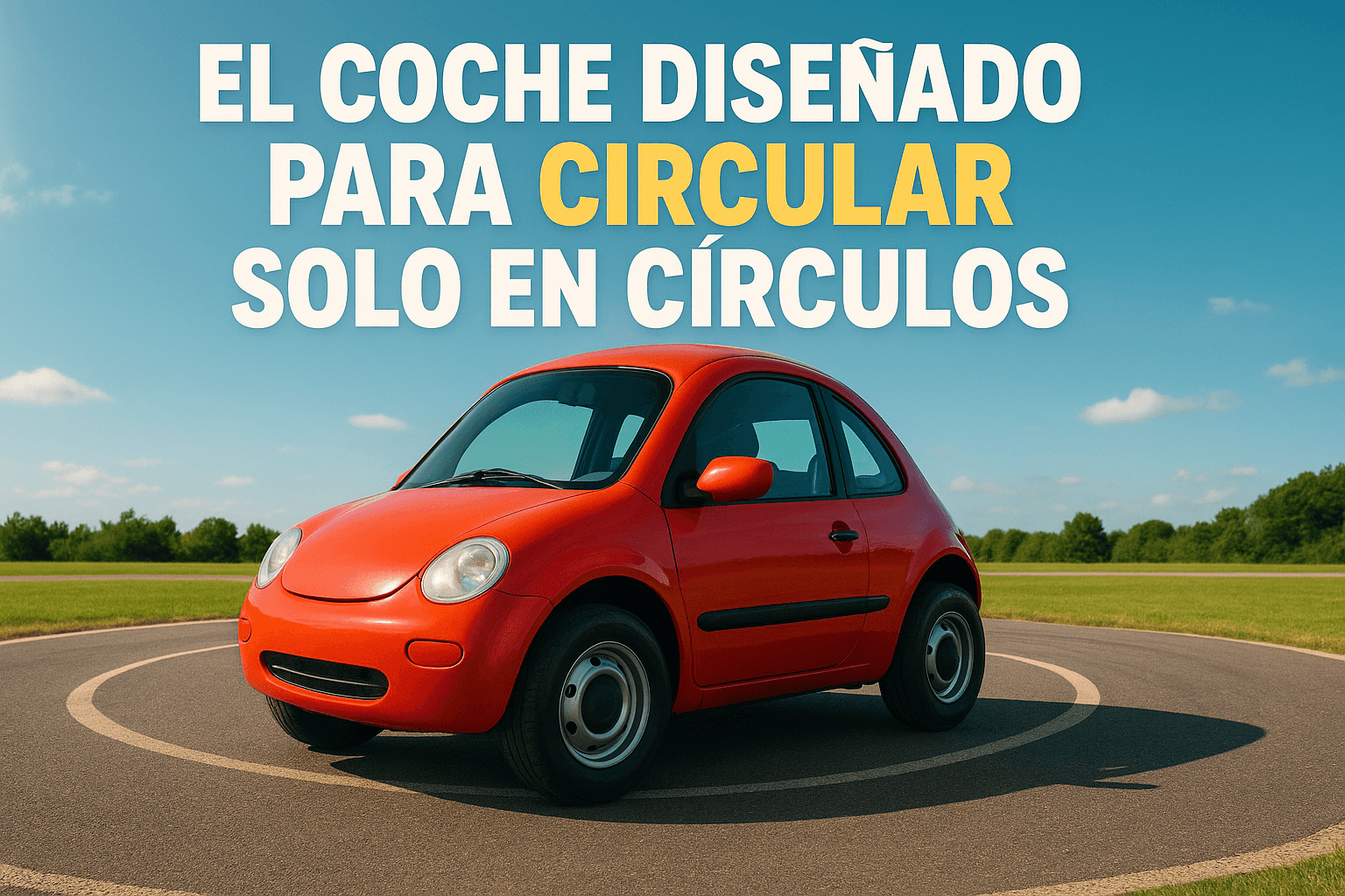 Coche circular: el invento más loco del transporte que desafía la lógica 1 Imagen generada con IA para el artículo El coche diseñado para circular solo en círculos