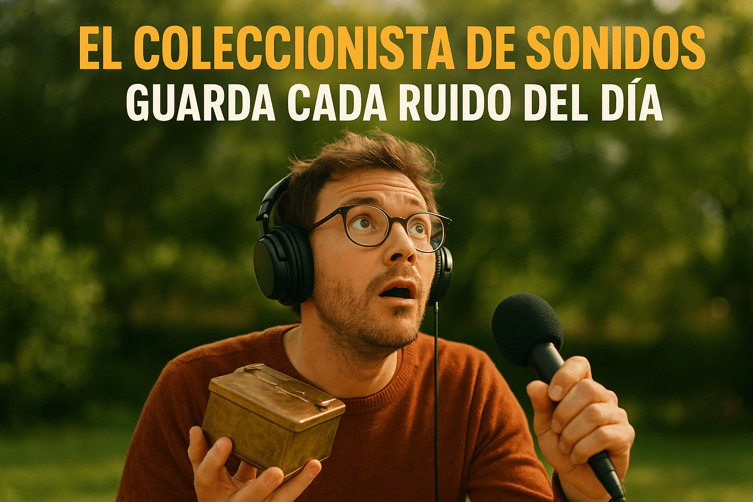 Imagen generada con IA para el artículo El coleccionista de sonidos: guarda cada ruido del día