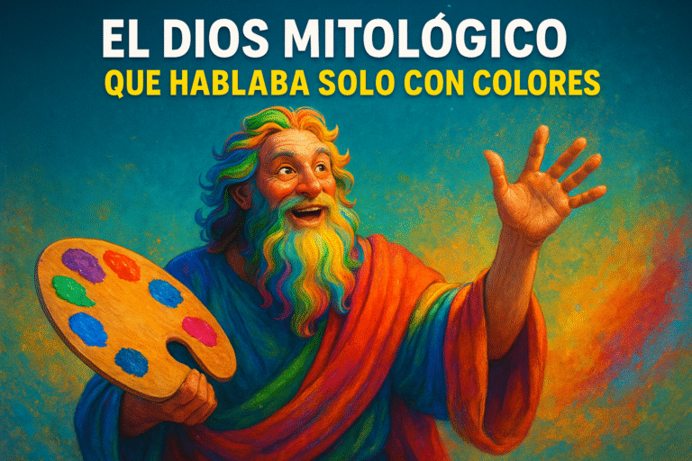 Imagen generada con IA para el artículo El dios mitológico que hablaba solo con colores