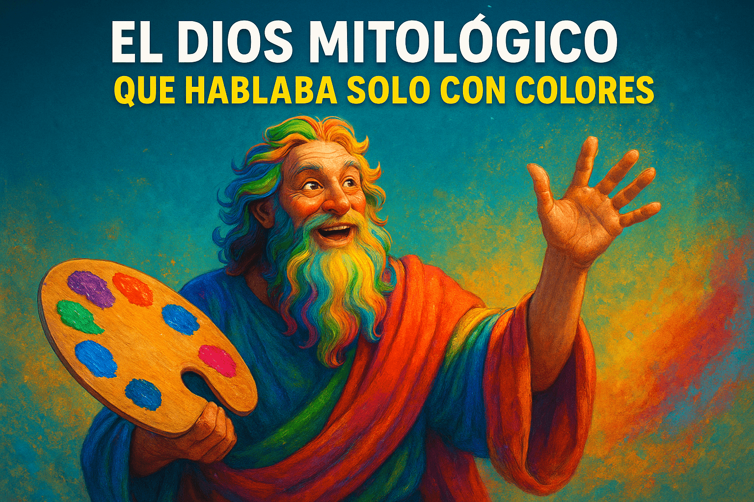 Irideo, el Dios de los Colores: Mitología Extraña y Misteriosa 1 Imagen generada con IA para el artículo El dios mitológico que hablaba solo con colores