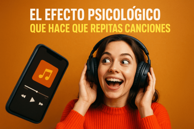 Imagen generada con IA para el artículo El efecto psicológico que hace que repitas canciones