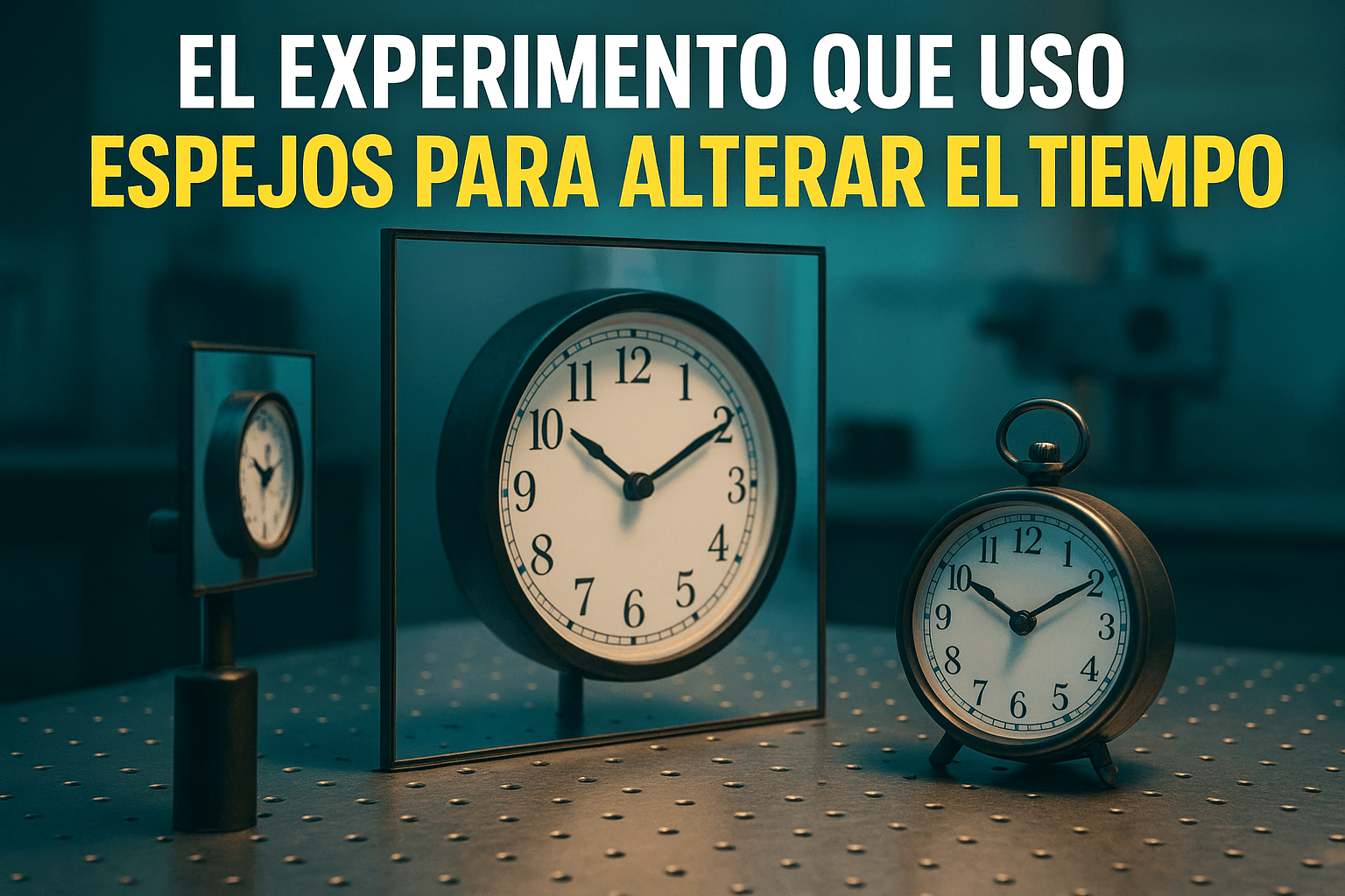 Imagen generada con IA para el artículo El experimento que usó espejos para alterar el tiempo