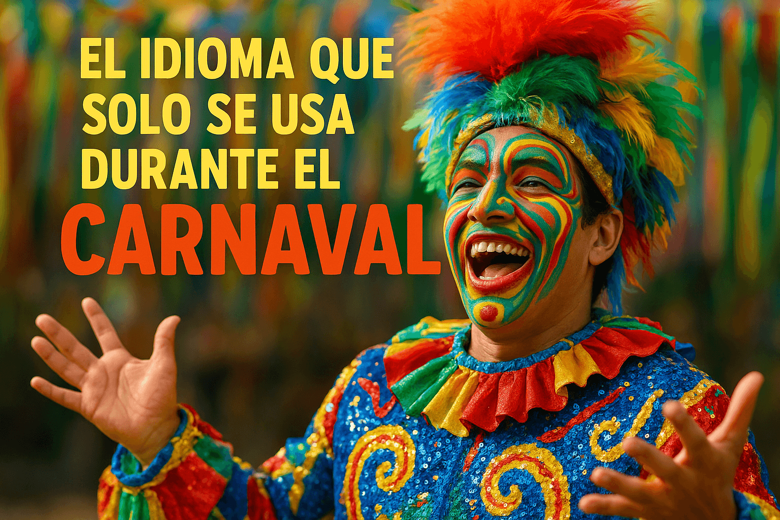 Imagen generada con IA para el artículo El idioma que solo se usa durante el carnaval