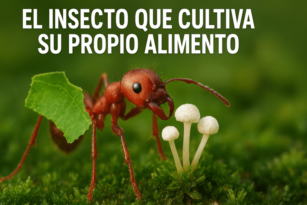 Hormigas agricultoras: el sorprendente secreto de las cortadoras de hojas 1 Imagen generada con IA para el artículo El insecto que cultiva su propio alimento