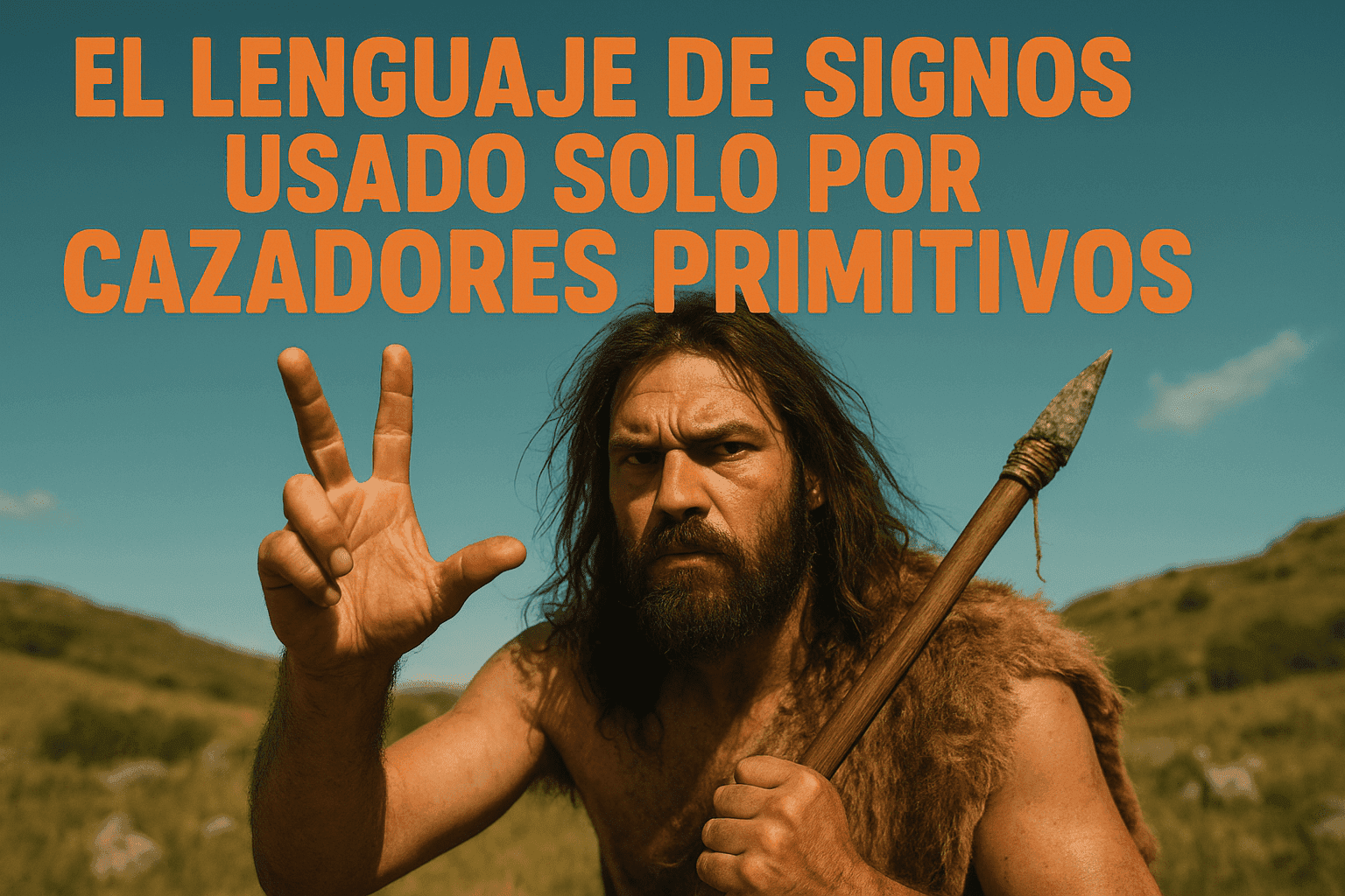 Imagen generada con IA para el artículo El lenguaje de signos usado solo por cazadores primitivos