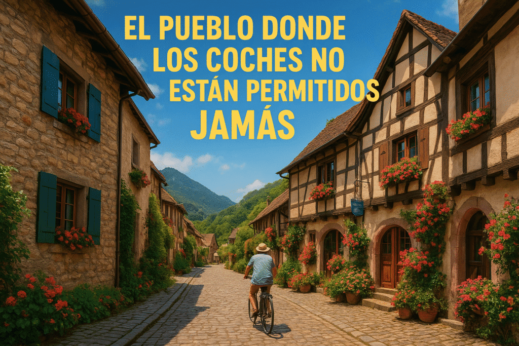 Imagen generada con IA para el artículo El pueblo donde los coches no están permitidos jamás