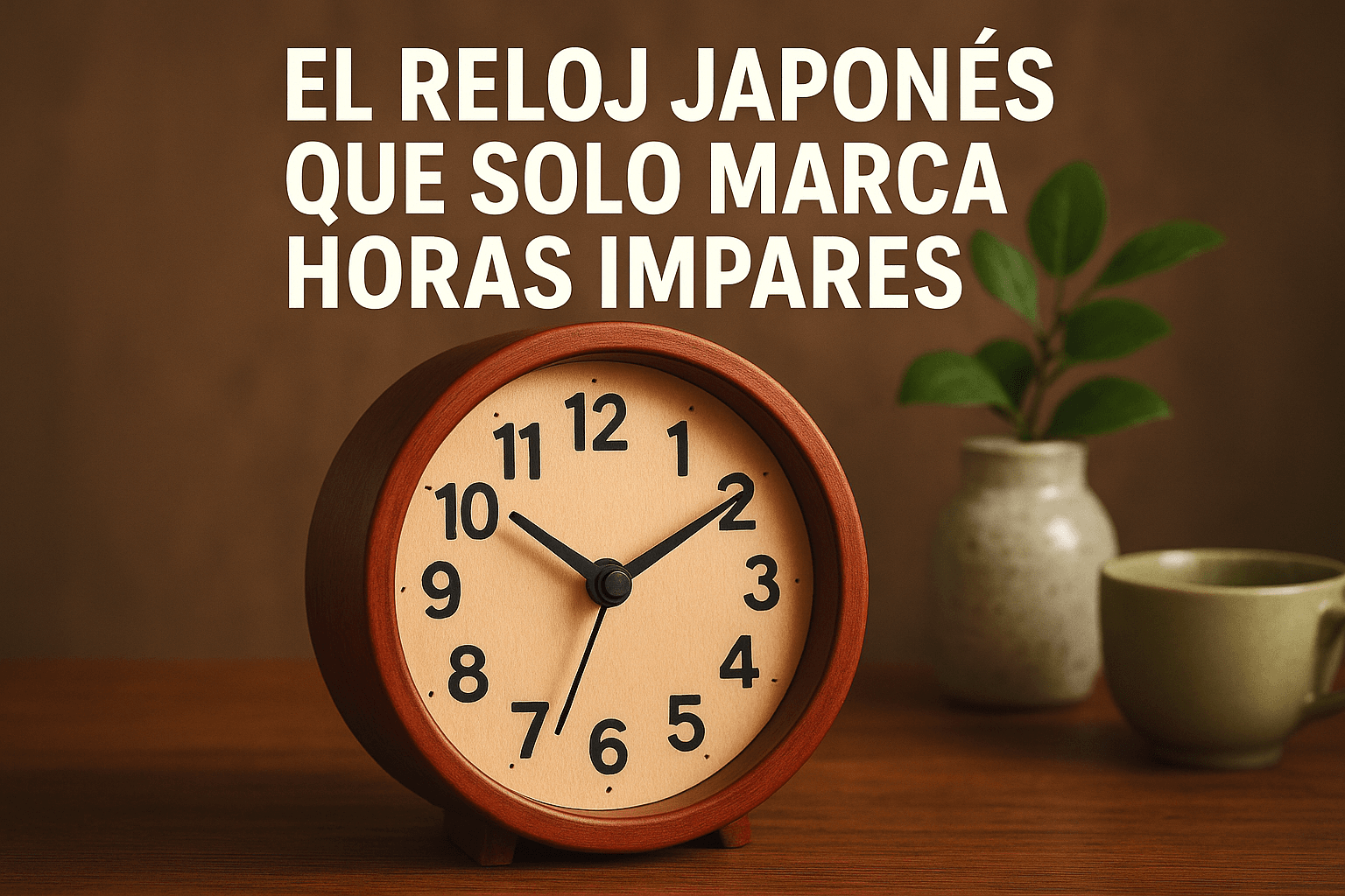 Imagen generada con IA para el artículo El reloj japonés que solo marca horas impares