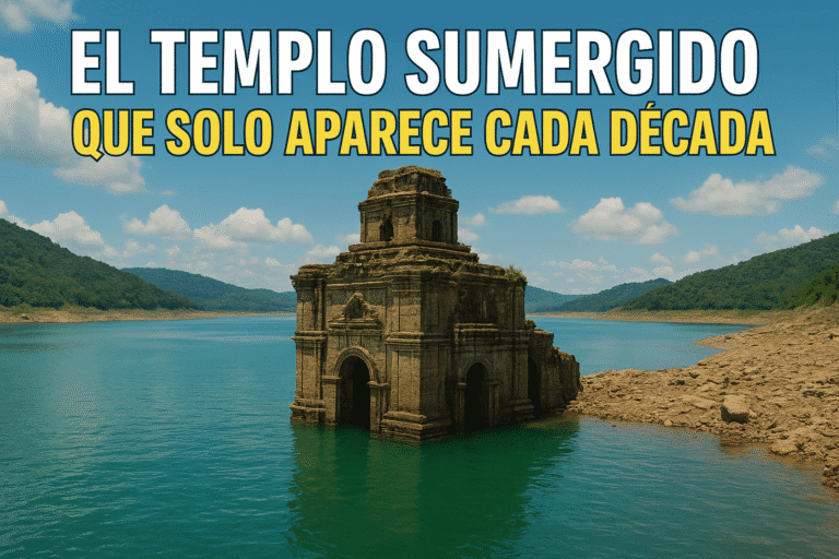 Imagen generada con IA para el artículo El templo sumergido que solo aparece cada década