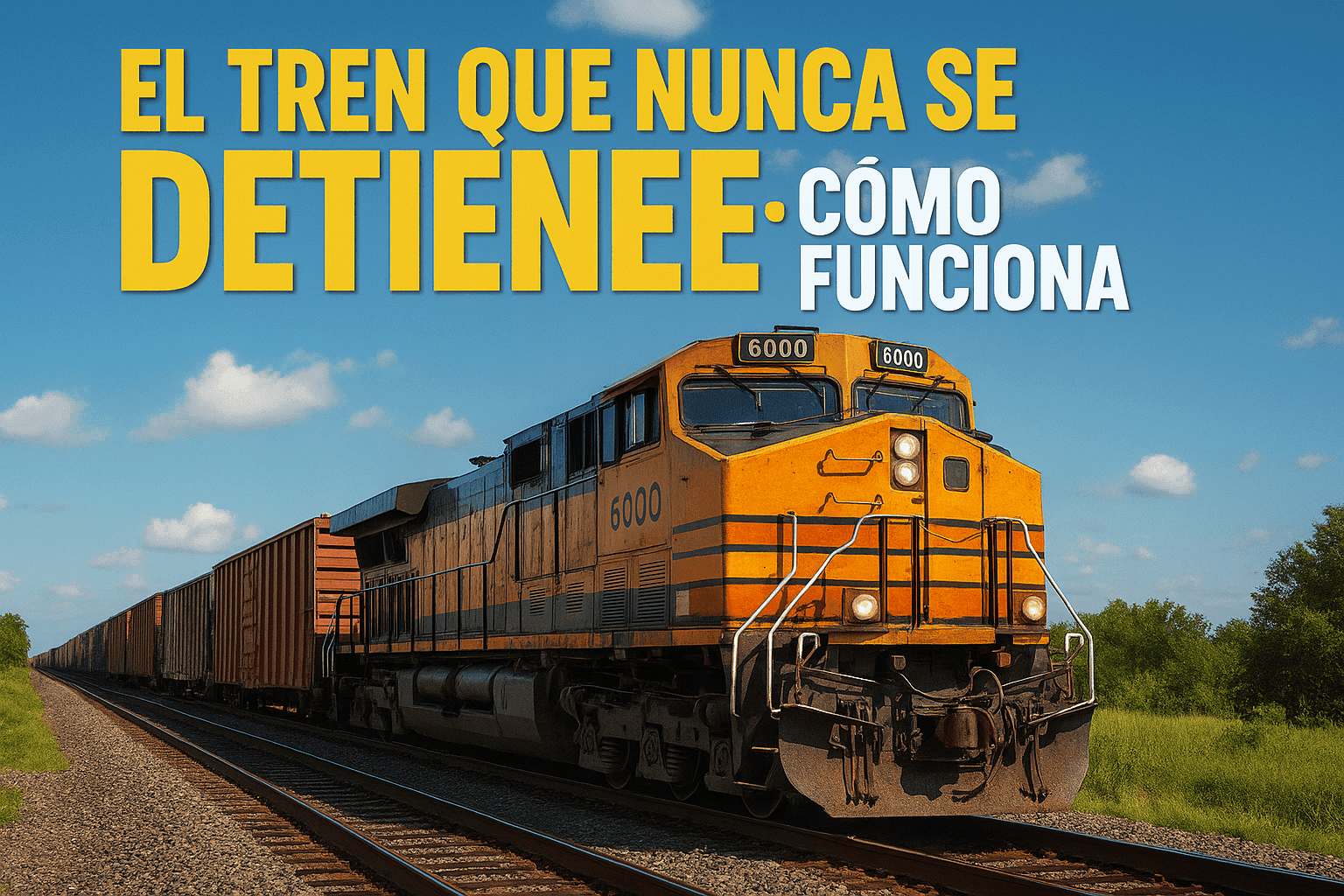 Imagen generada con IA para el artículo El tren que nunca se detiene: cómo funciona