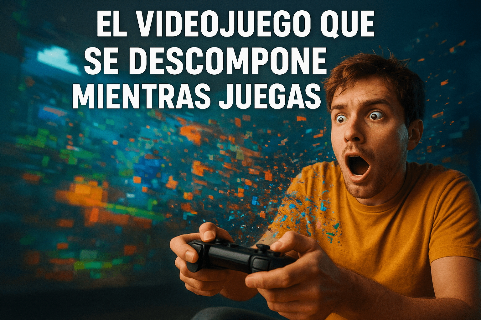 Videojuegos que se autodestruyen: caos digital y glitch art extremo 1 Imagen generada con IA para el artículo El videojuego que se descompone mientras juegas