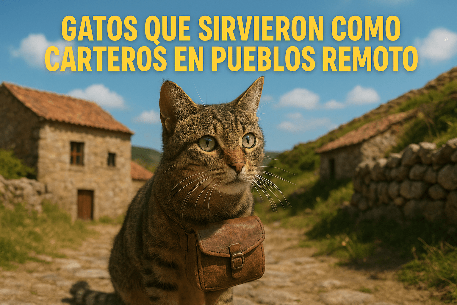 Imagen generada con IA para el artículo Gatos que sirvieron como carteros en pueblos remotos