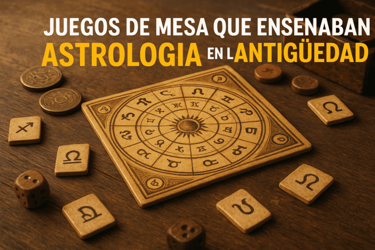 Imagen generada con IA para el artículo Juegos de mesa que enseñaban astrología en la antigüedad