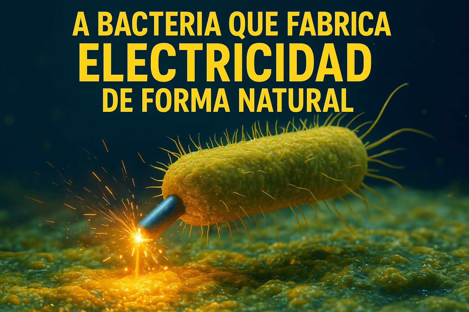 Bacterias que generan electricidad: el futuro bioeléctrico sorprendente 1 Imagen generada con IA para el artículo La bacteria que fabrica electricidad de forma natural
