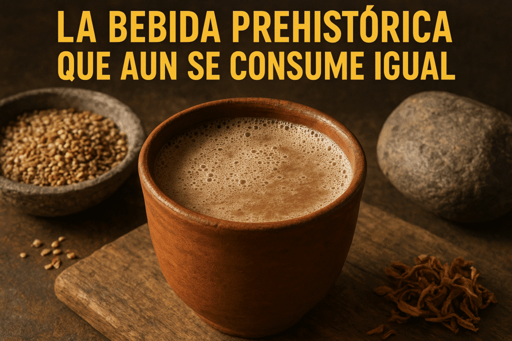 Imagen generada con IA para el artículo La bebida prehistórica que aún se consume igual