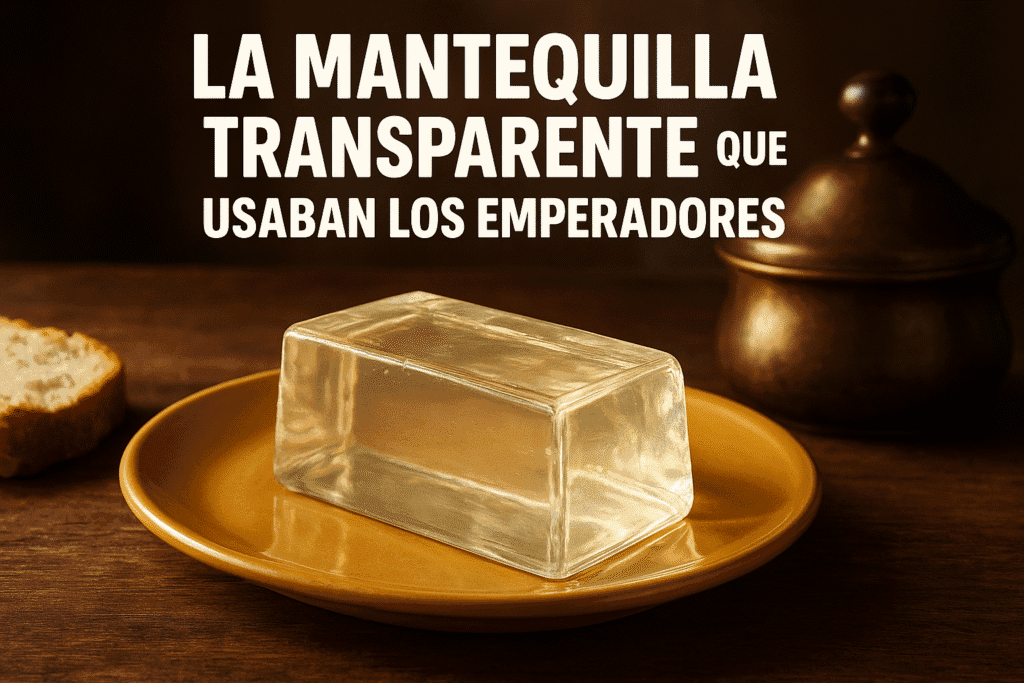 Mantequilla Transparente: El Misterioso Manjar Imperial Más Exclusivo 1 Imagen generada con IA para el artículo La mantequilla transparente que usaban los emperadores