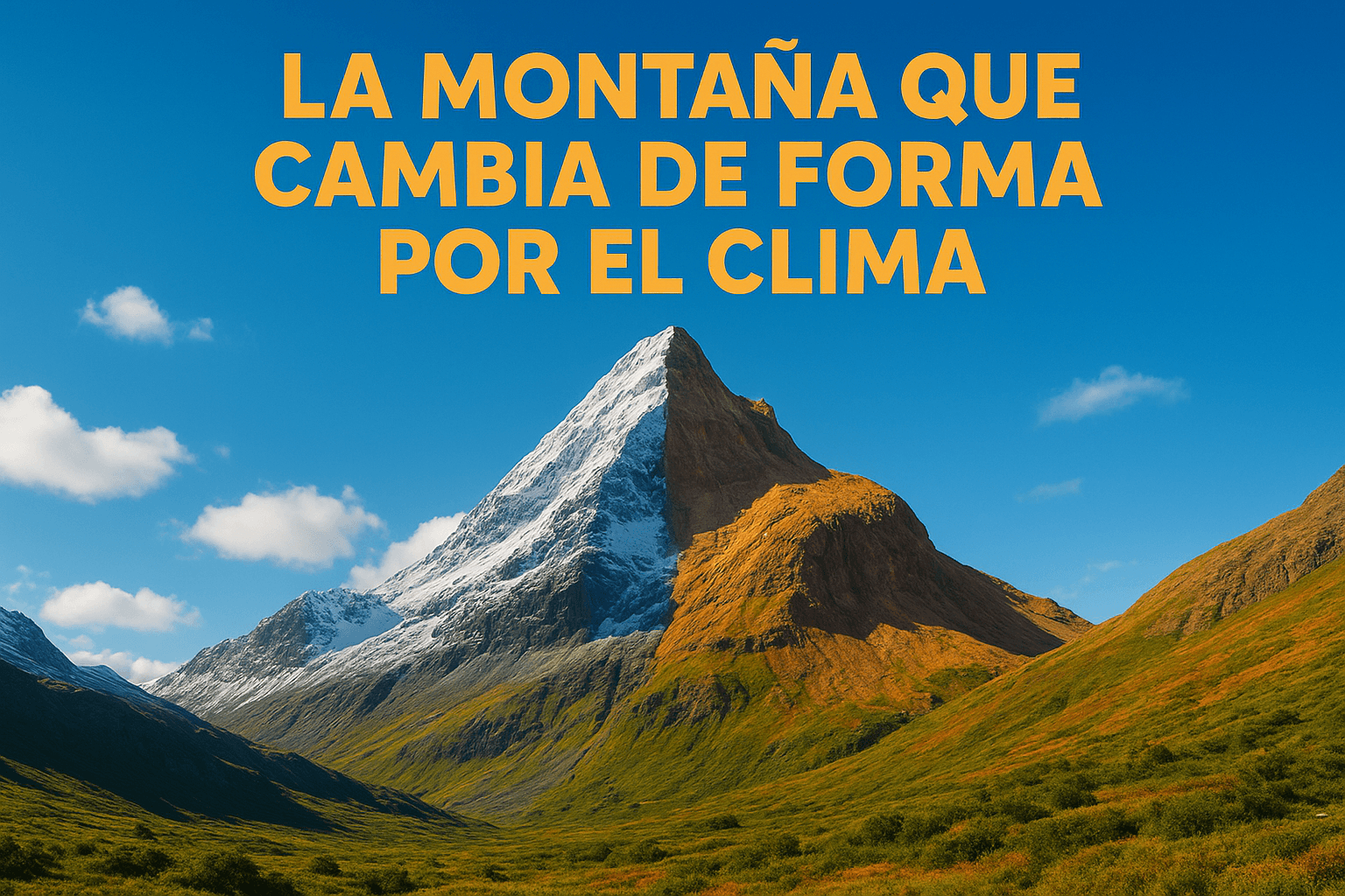 Imagen generada con IA para el artículo La montaña que cambia de forma por el clima
