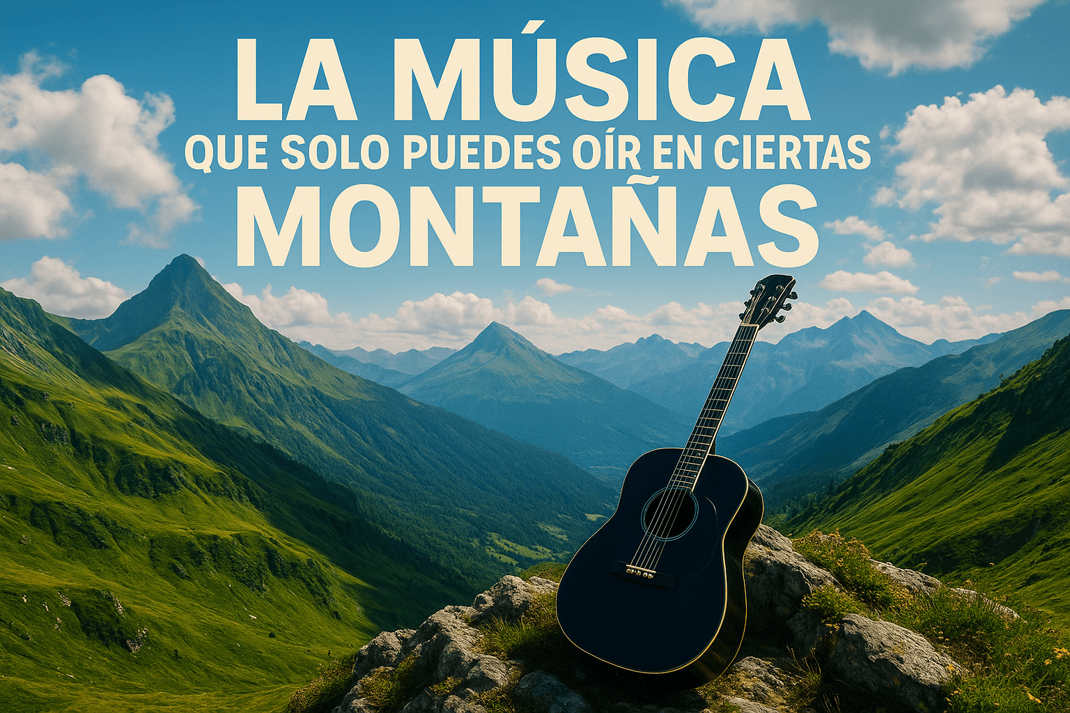 Imagen generada con IA para el artículo La música que solo puedes oír en ciertas montañas