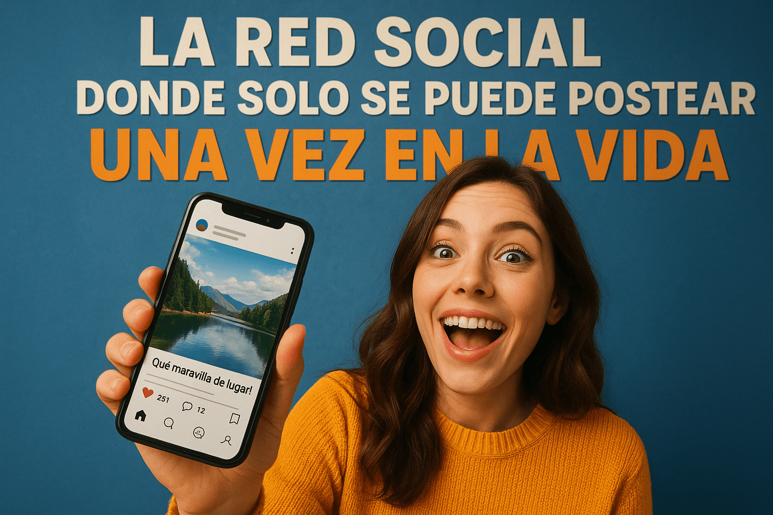 Imagen generada con IA para el artículo La red social donde solo se puede postear una vez en la vida