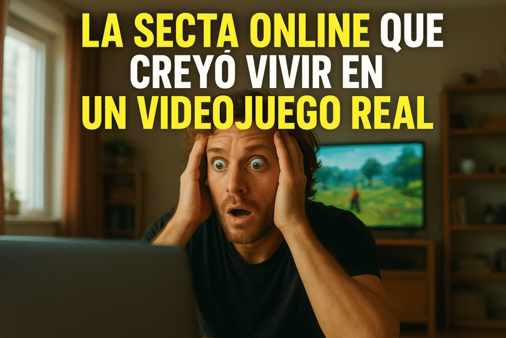 Secta digital gamer: la historia viral de un culto a la simulación 1 Imagen generada con IA para el artículo La secta online que creyó vivir en un videojuego real