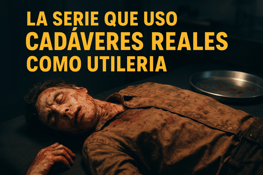 Imagen generada con IA para el artículo La serie que usó cadáveres reales como utilería