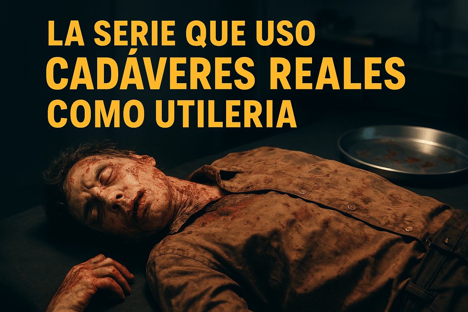 Imagen generada con IA para el artículo La serie que usó cadáveres reales como utilería
