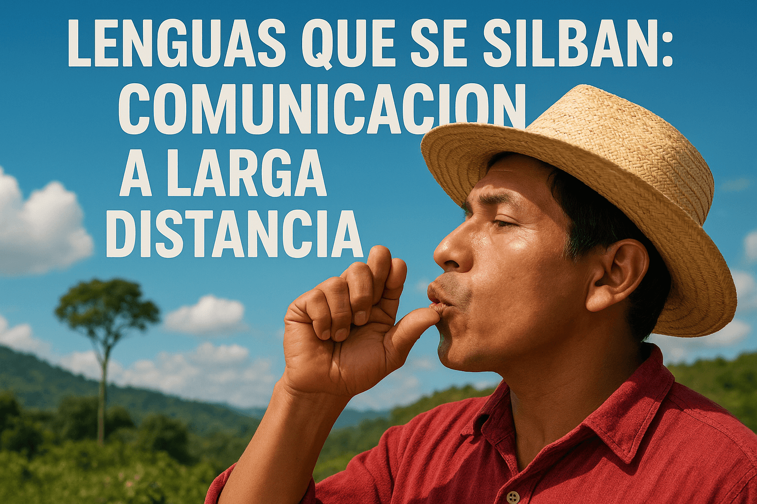 Imagen generada con IA para el artículo Lenguas que se silban: comunicación a larga distancia