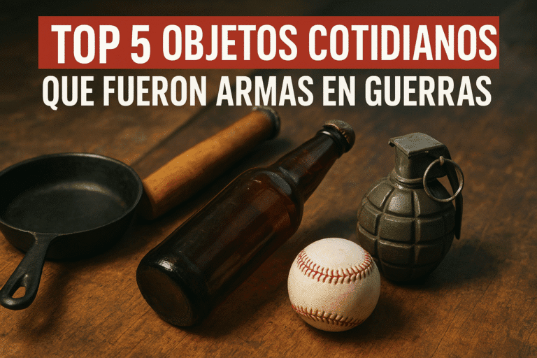 Imagen generada con IA para el artículo Top 5 objetos cotidianos que fueron armas en guerras